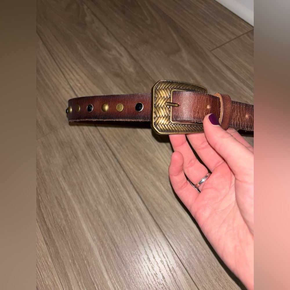 Free People Brown Belt with Gold Buckle
